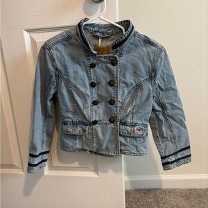 Y2K Hollister denim jacket featuring a double-breasted design
Medium